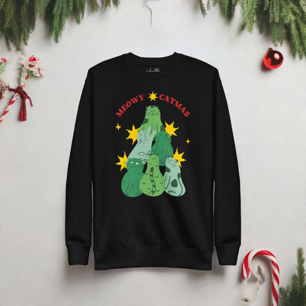 Felpa unisex premium Meowy Catmas